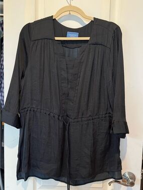 Vera Wang charcoal satin tunic
